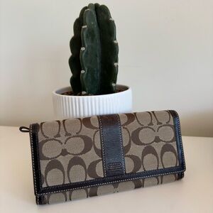 Coach Signature Brown and Black Wallet